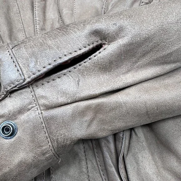 Vintage Leather Aviator Bomber Jacket Coat Brown Size M 1980s J Riggings Korea - Picture 11 of 15